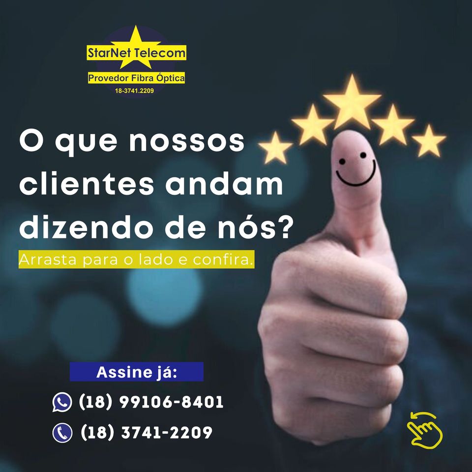 O que os clientes estão dizendo da internet Starnet Telecom