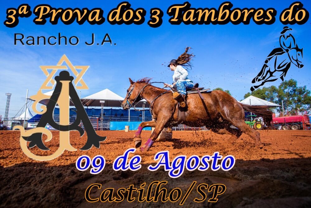 Castilho se prepara para a 3º Prova de Três Tambores do Rancho J.A. com inclusão, emoção e mais de R$10 mil em prêmios