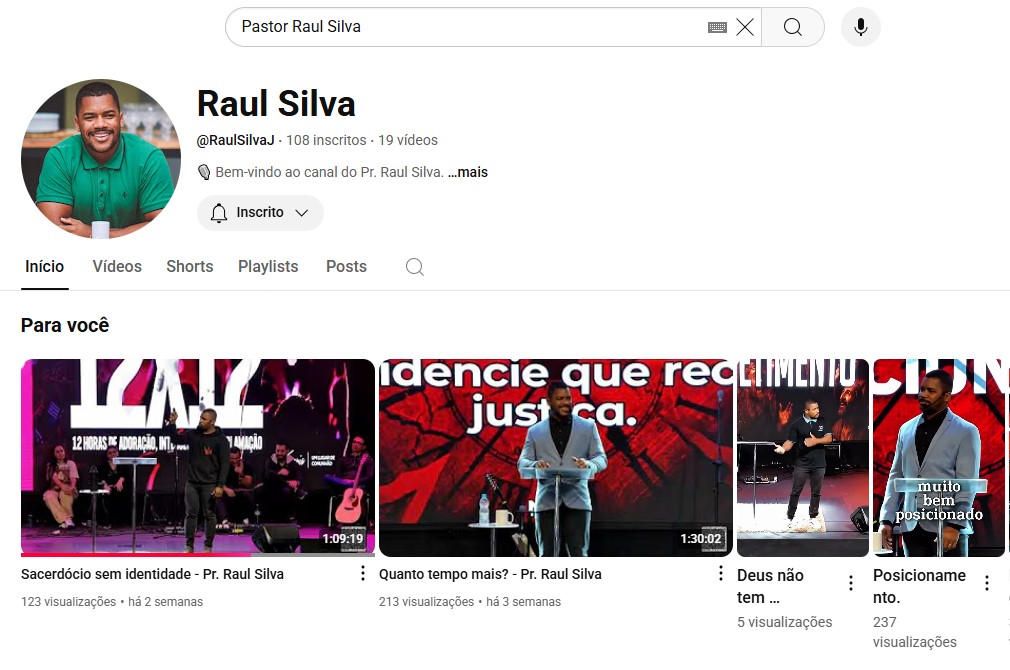 Pastor de Castilho lança canal no YouTube com mensagens que edificam e fortalecem a fé