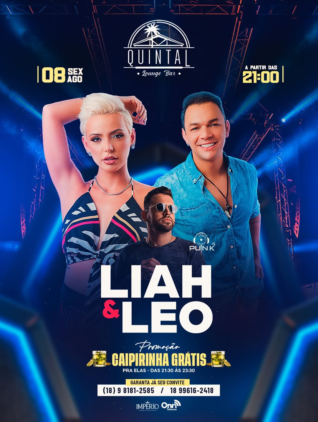Liah & Leo agitam a noite de sexta no Quintal Lounge Bar em Andradina com promoção especial para elas