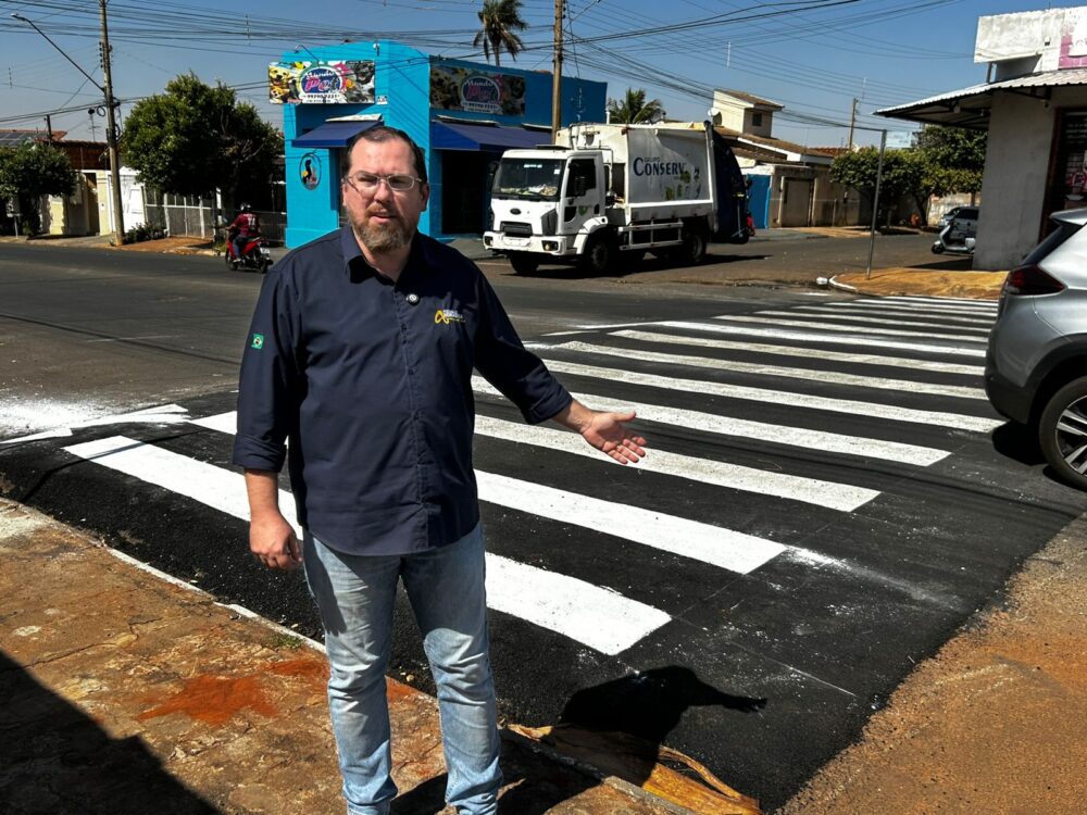 Prefeitura de Andradina conclui instalação de faixas elevadas e moderniza Avenida Rio Grande do Sul
