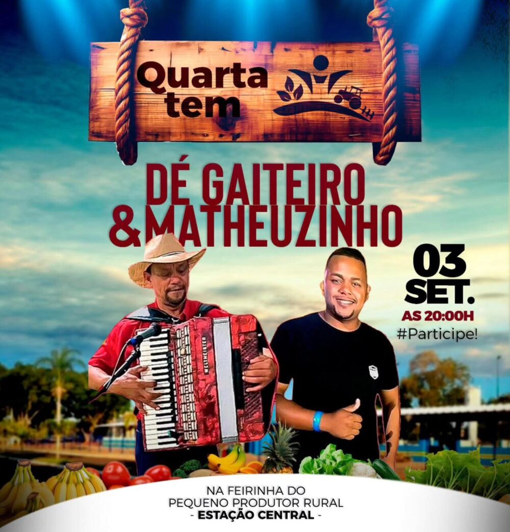 Feirinha do Produtor Rural recebe Dé Gaiteiro & Matheuzinho nesta quarta-feira em Castilho