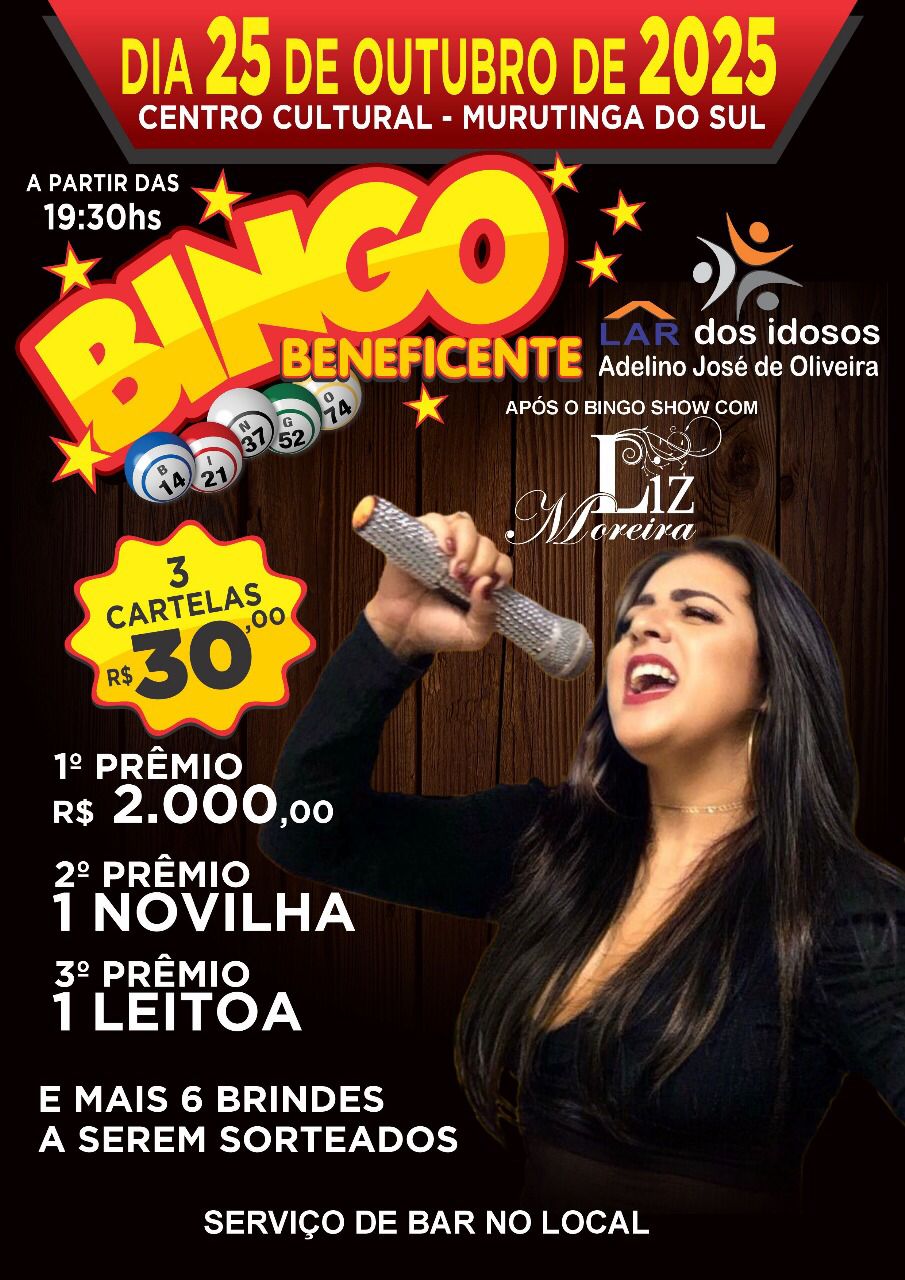 Murutinga do Sul terá Bingo Beneficente em prol do Lar dos Idosos