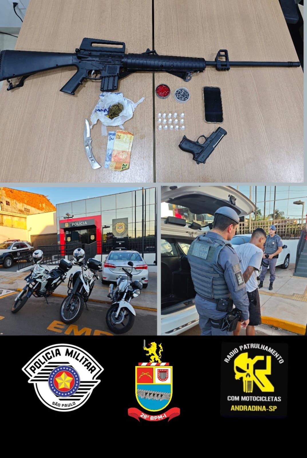 Andradina: PM prende homem por tráfico de drogas e apreende fuzil de pressão no bairro Santa Cecília