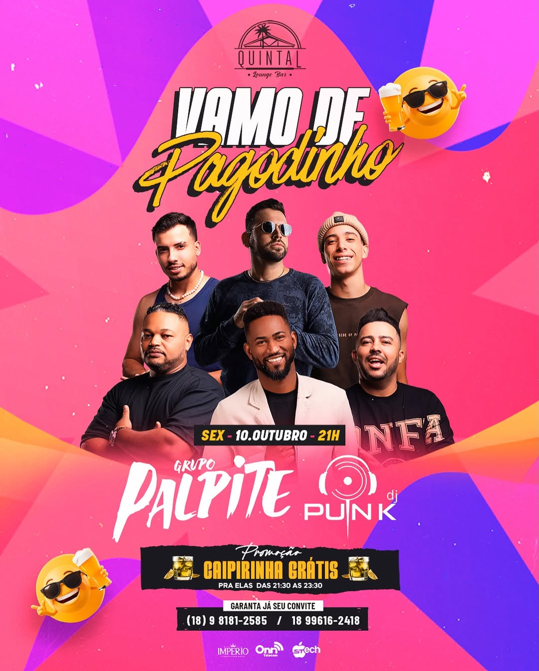 Noite de pagode promete agitar o Quintal Lounge Bar nesta sexta-feira, 10 de outubro