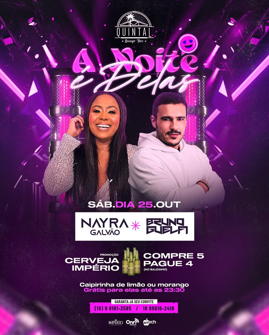 “A Noite é Delas” agita o Quintal Lounge Bar em Andradina neste sábado (25)
