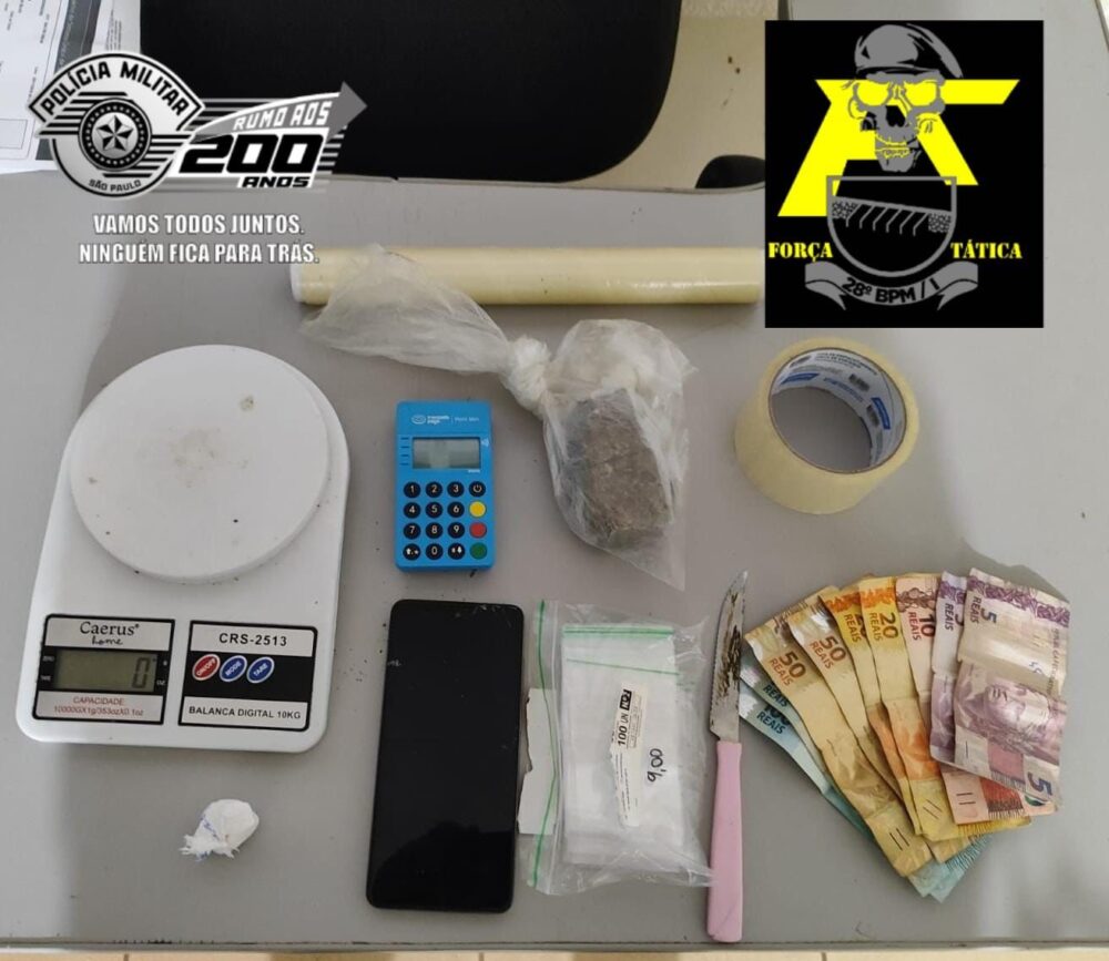 PM flagra entrega de cocaína e prende homem por tráfico em Ilha Solteira