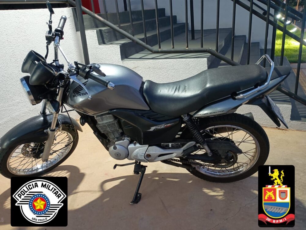 PM recupera moto furtada e prende suspeito em Andradina
