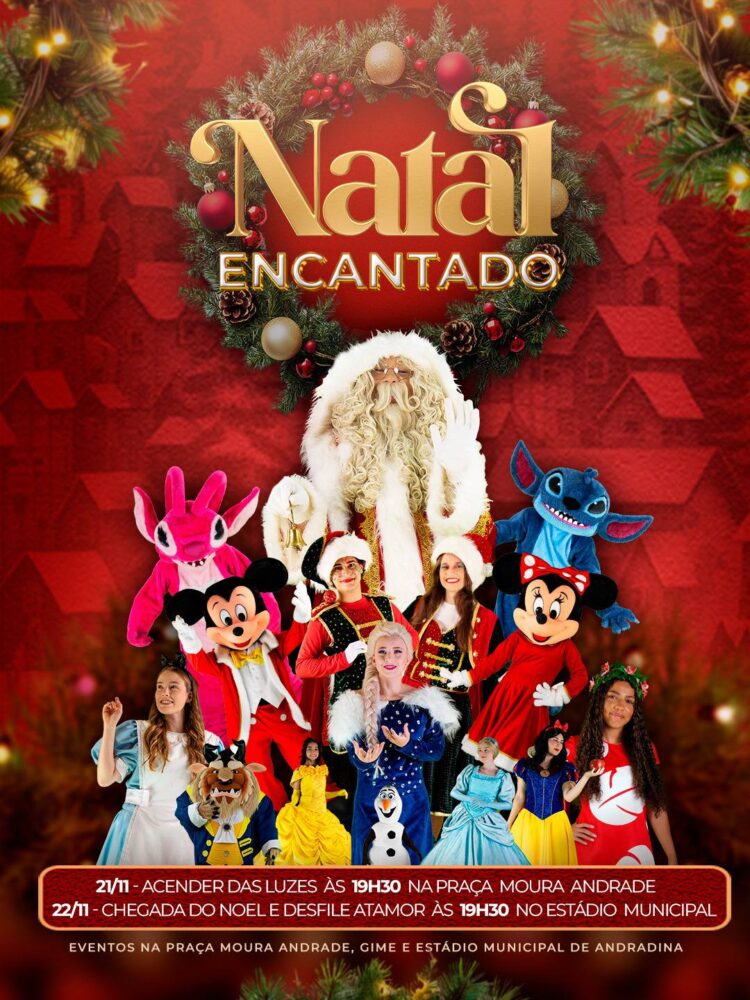 Natal Encantado de Andradina terá mais de 20 atrações gratuitas entre novembro e dezembro