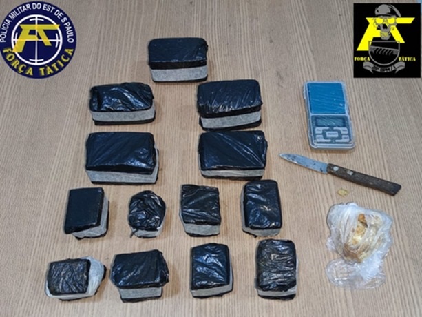 Força Tática apreende mais de 1 kg de drogas e prende suspeito em Castilho