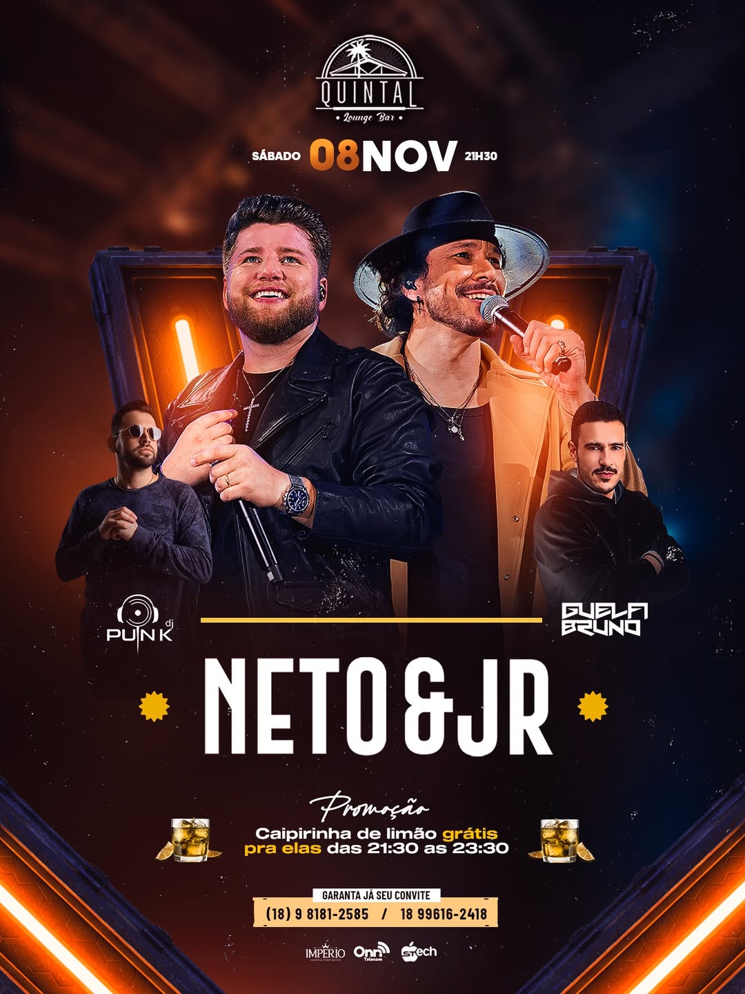 Neto & JR voltam ao Quintal Lounge Bar neste sábado
