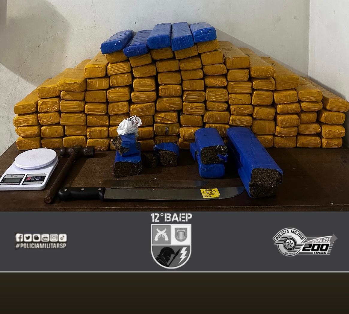 BAEP apreende 108 kg de maconha em Birigui