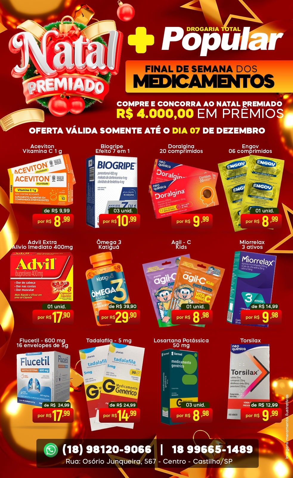 Drogaria Total Popular lança Final de Semana dos Medicamentos com grandes ofertas em Castilho