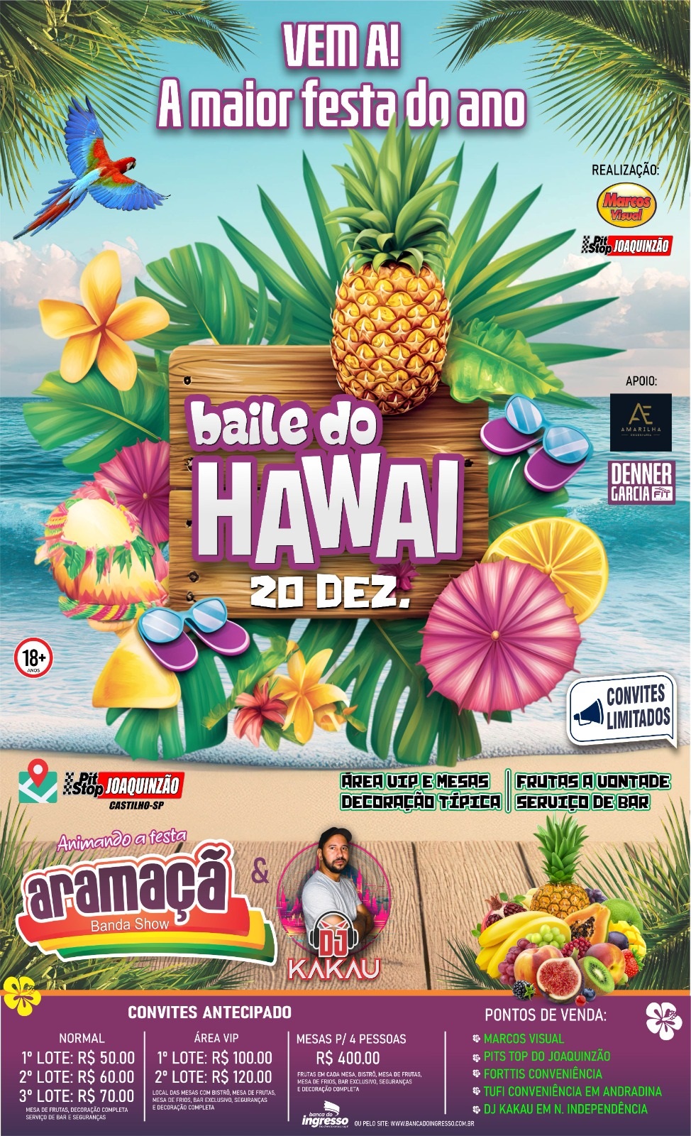Baile do Havaí promete ser a maior festa do ano em Castilho