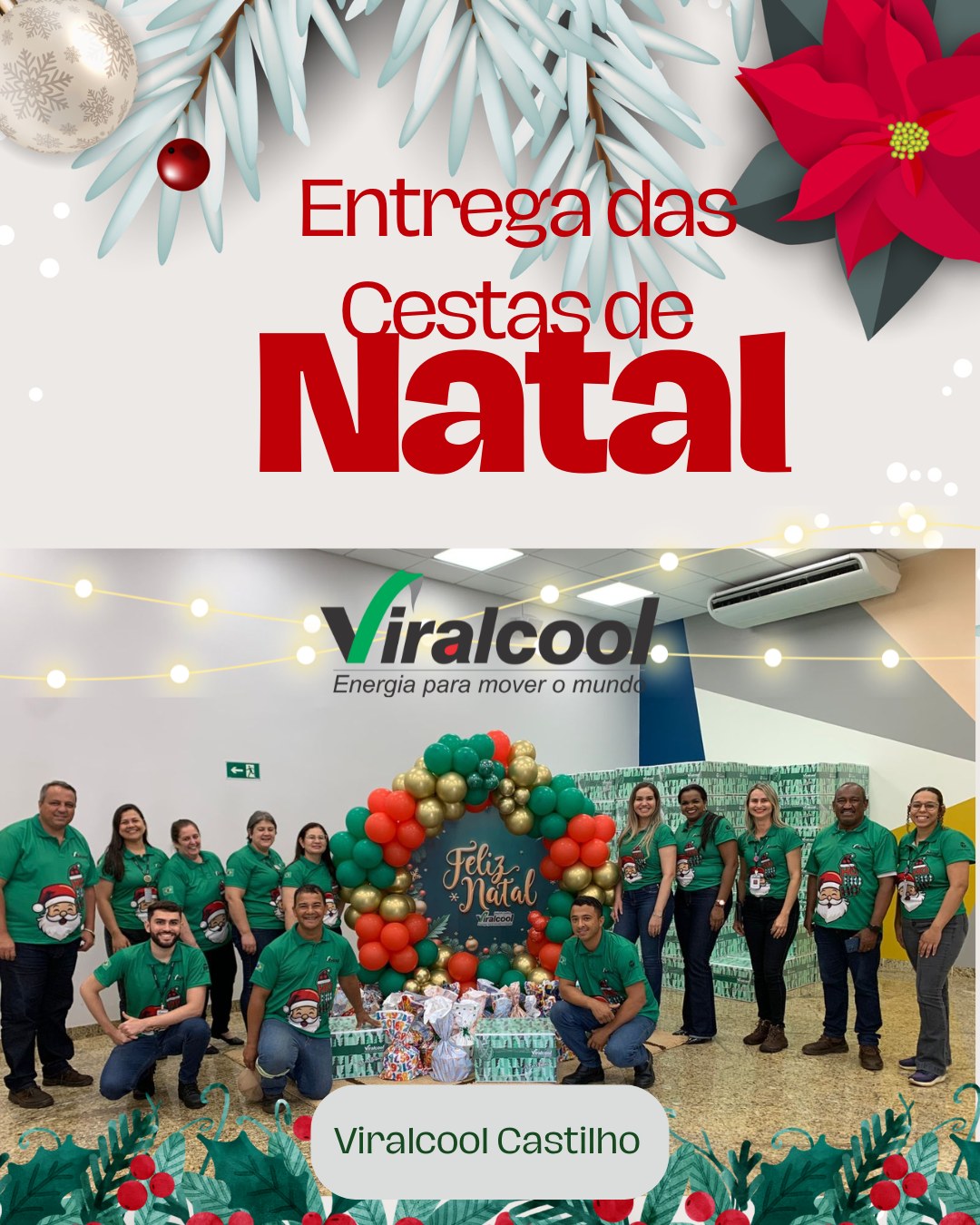 Viralcool Castilho realiza entrega de cestas de Natal e kits especiais para filhos de colaboradores