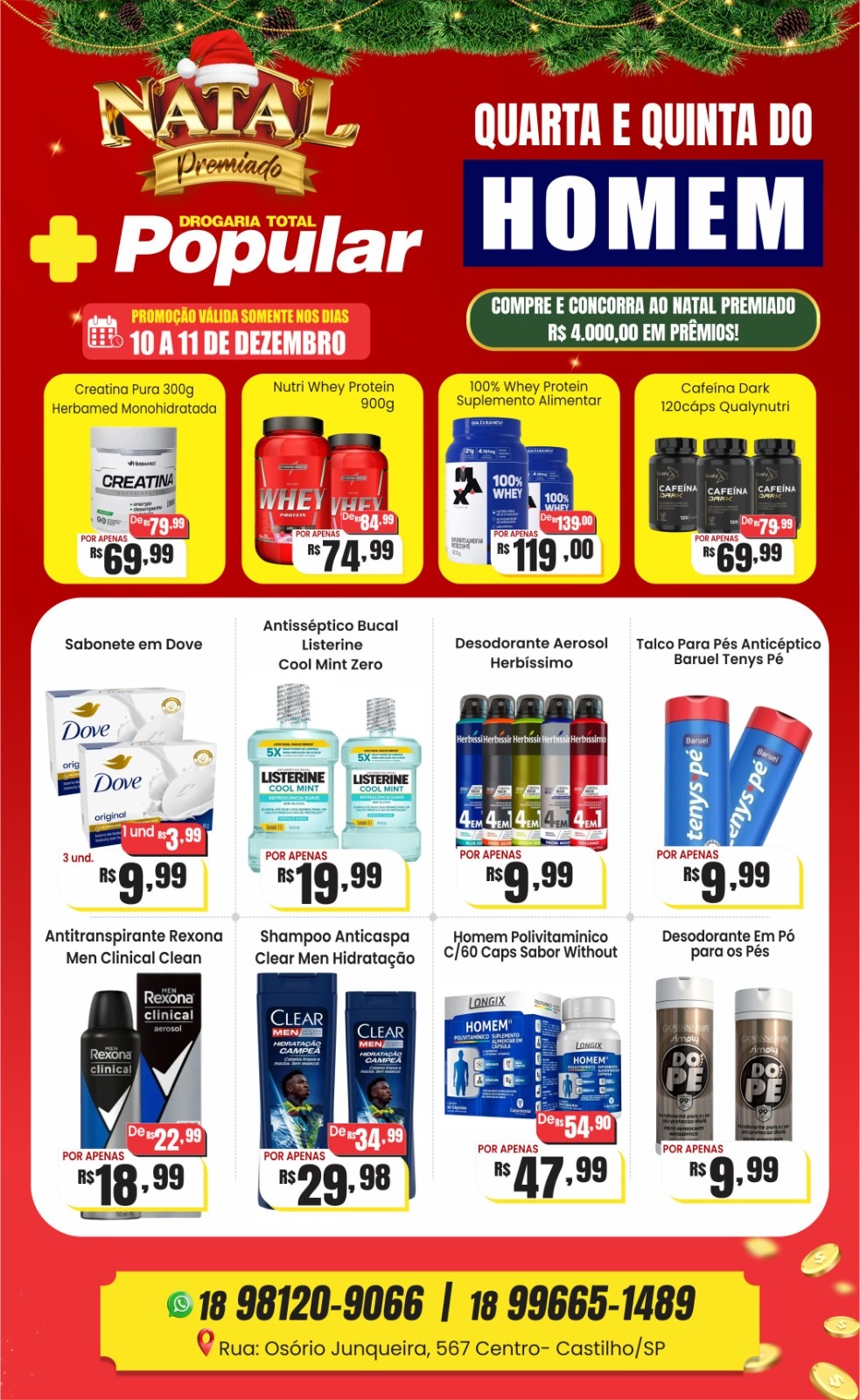 Drogaria Total Popular lança ofertas exclusivas no “Quarta e Quinta do Homem”, em Castilho
