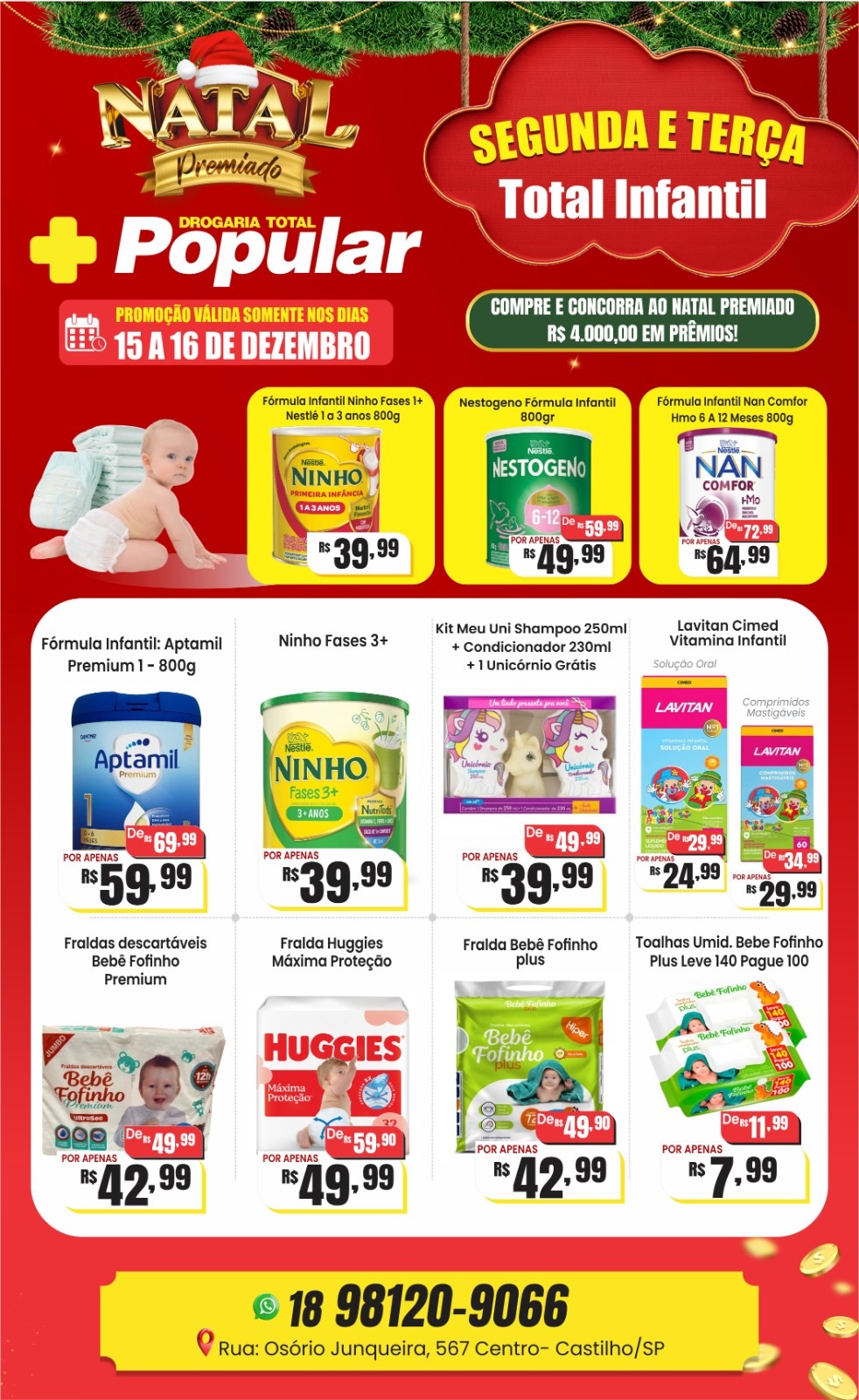 Drogaria Total Popular lança Segunda e Terça Total Infantil com ofertas especiais em Castilho
