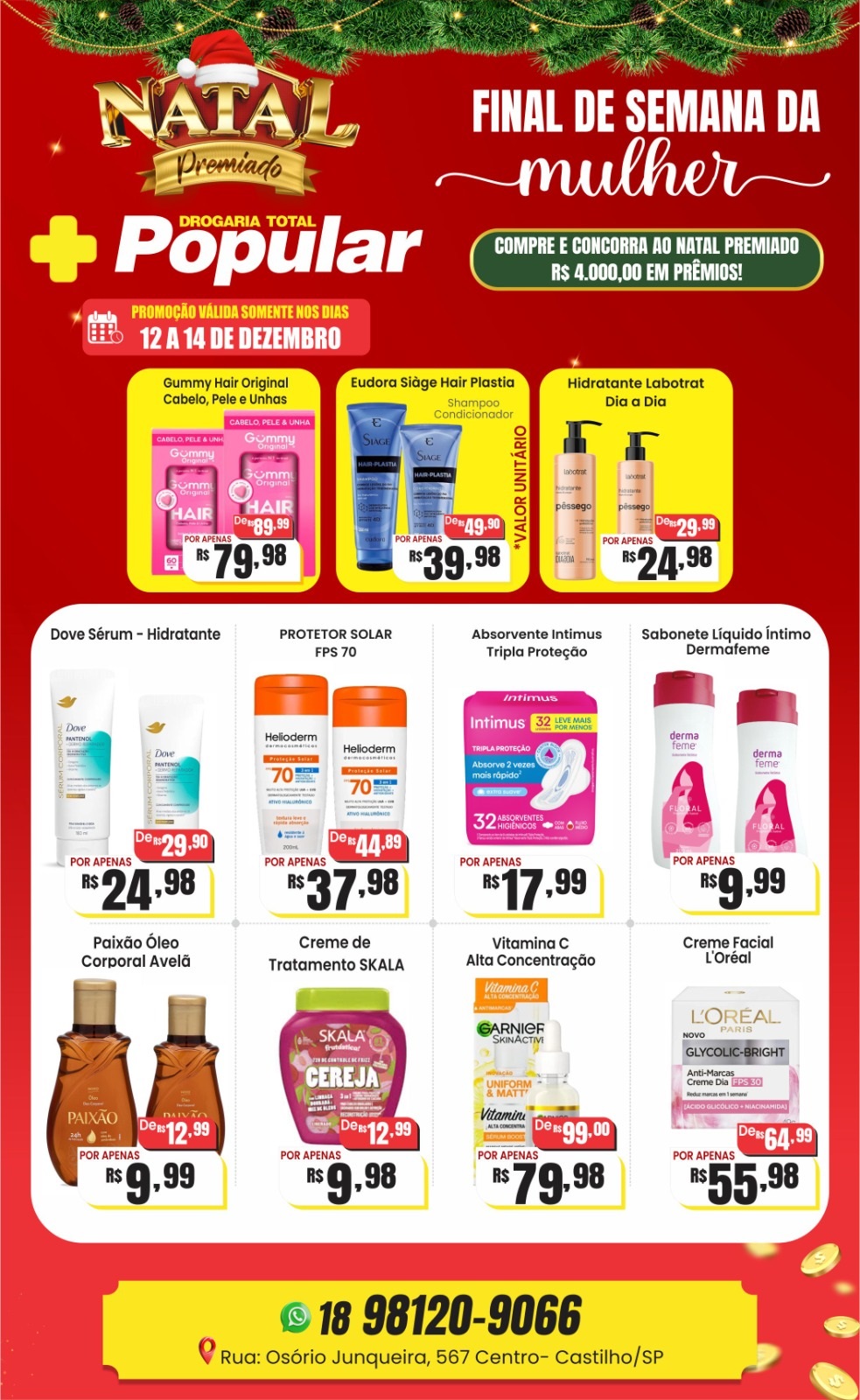 Final de Semana da Mulher: Drogaria Total Popular anuncia ofertas especiais de 12 a 14 de dezembro