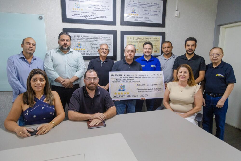 Câmara de Andradina devolve mais de R$ 1 milhão ao município