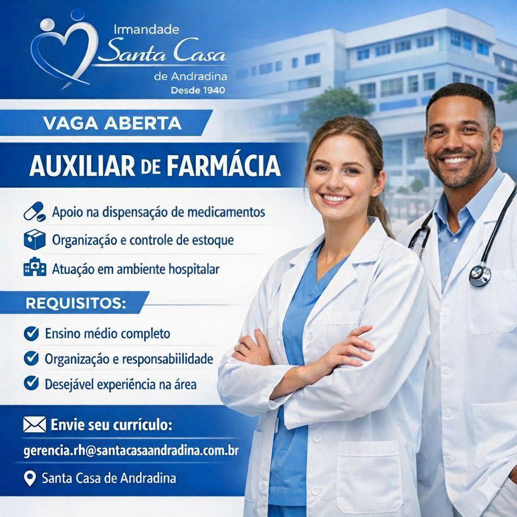 Vaga aberta para Auxiliar de Farmácia