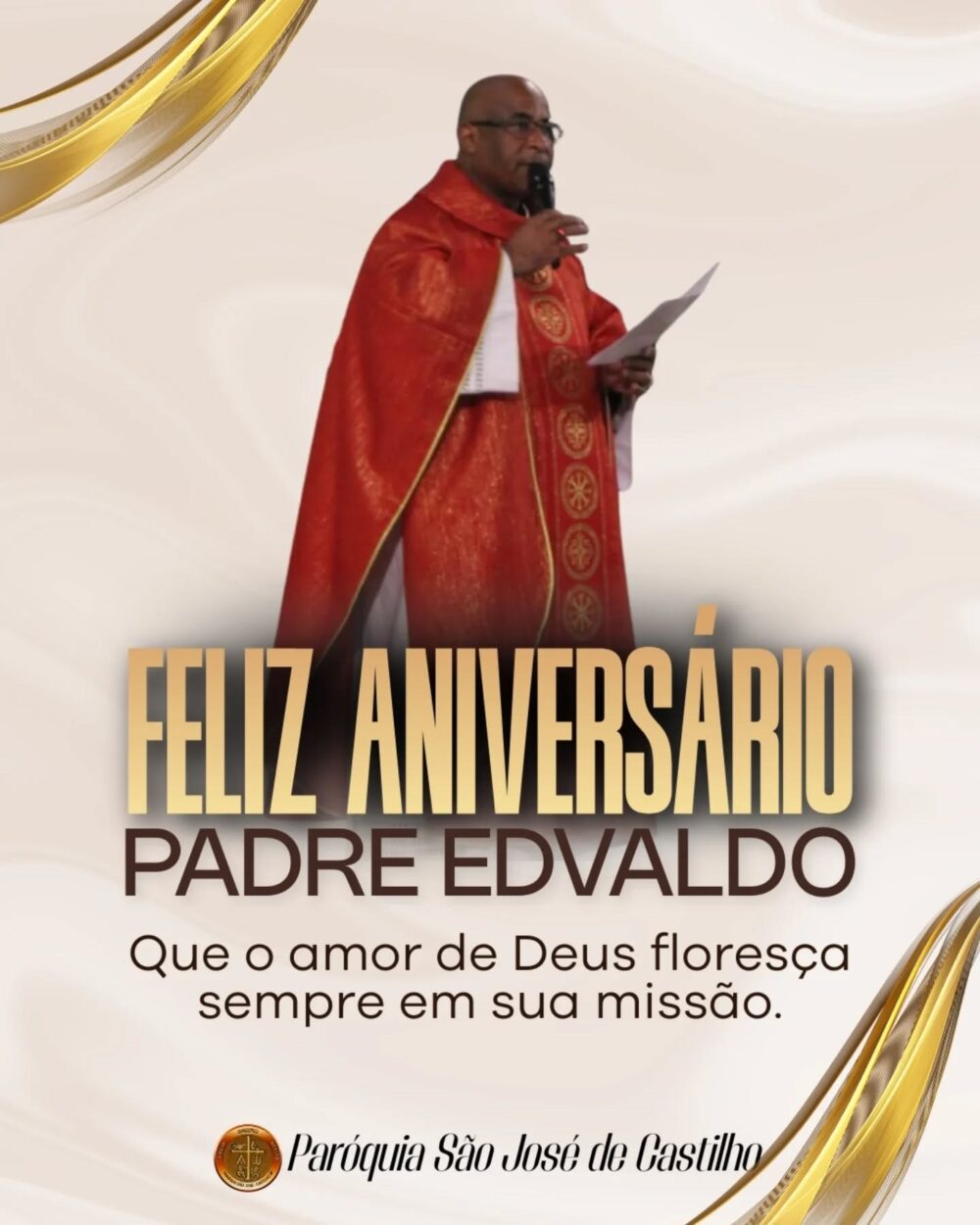 Paróquia São José de Castilho celebra aniversário do Padre Edvaldo