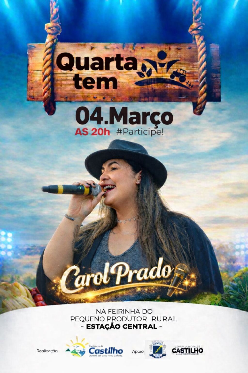 Carol Prado canta na Feirinha de Castilho