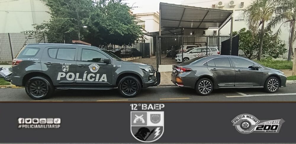 BAEP apreende Corolla roubado em Araçatuba