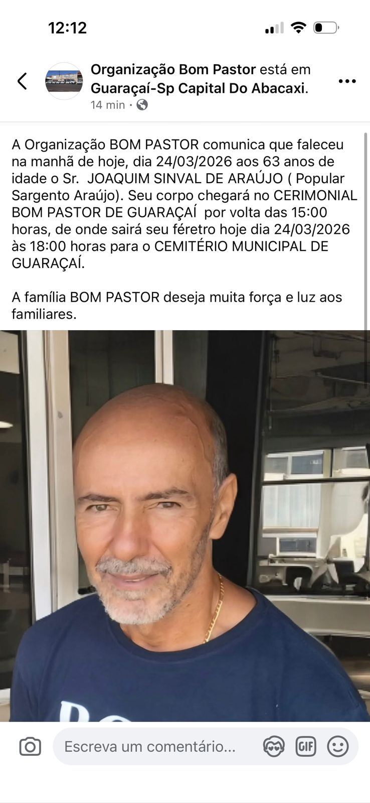 Morre Sargento Araújo aos 63 anos
