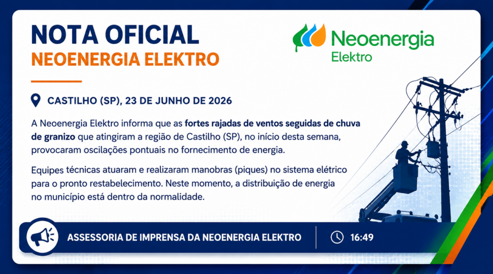 Quedas de energia afetam empresas, laboratórios e até redação do Paparazzi News em Castilho; Neoenergia atribui problema a ventos e granizo