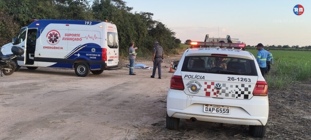 Motociclista morre em acidente dentro de canavial da Usina Viralcool