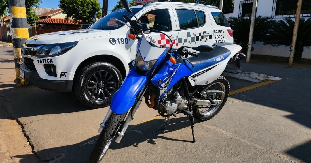 Moto roubada em Três Lagoas é localizada pela Força Tática em Castilho quatro dias após o crime